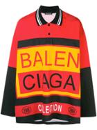 Balenciaga Oversized Logo Polo Shirt - Red