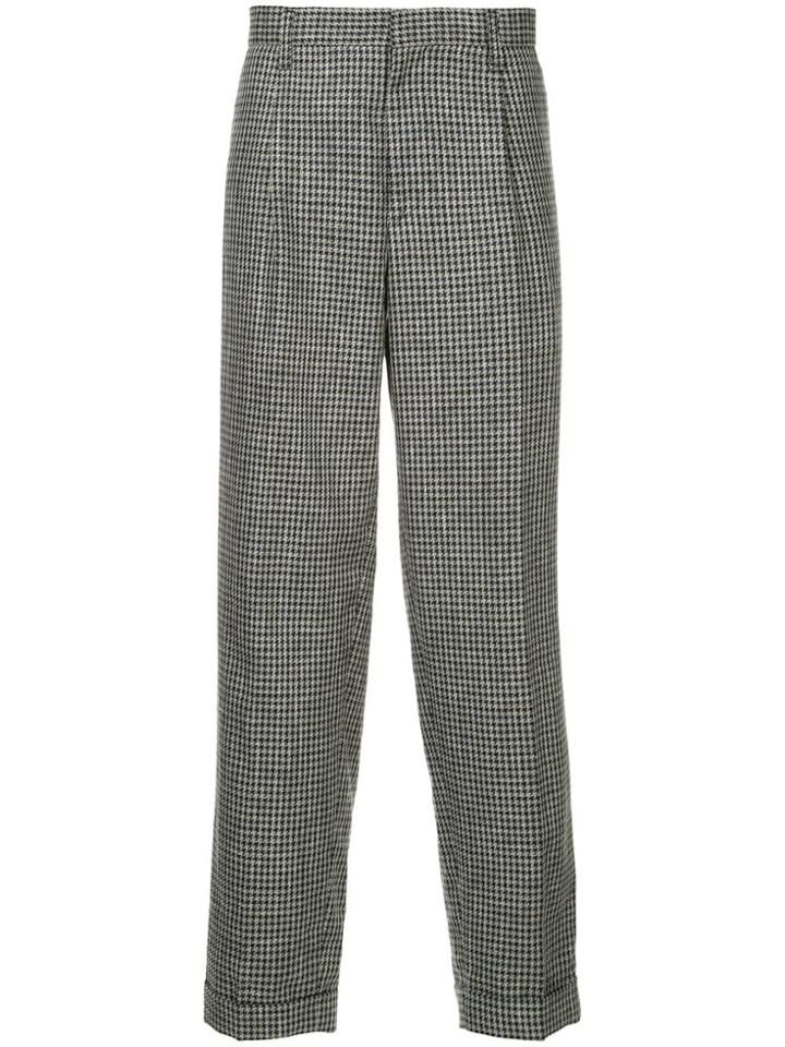 Kolor Houndstooth Straight Trousers - Blue