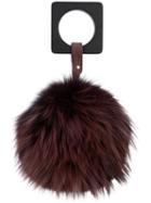 Perrin Paris - Fur Detail Clutch Bag - Women - Fox Fur/leather - One Size, Pink/purple, Fox Fur/leather