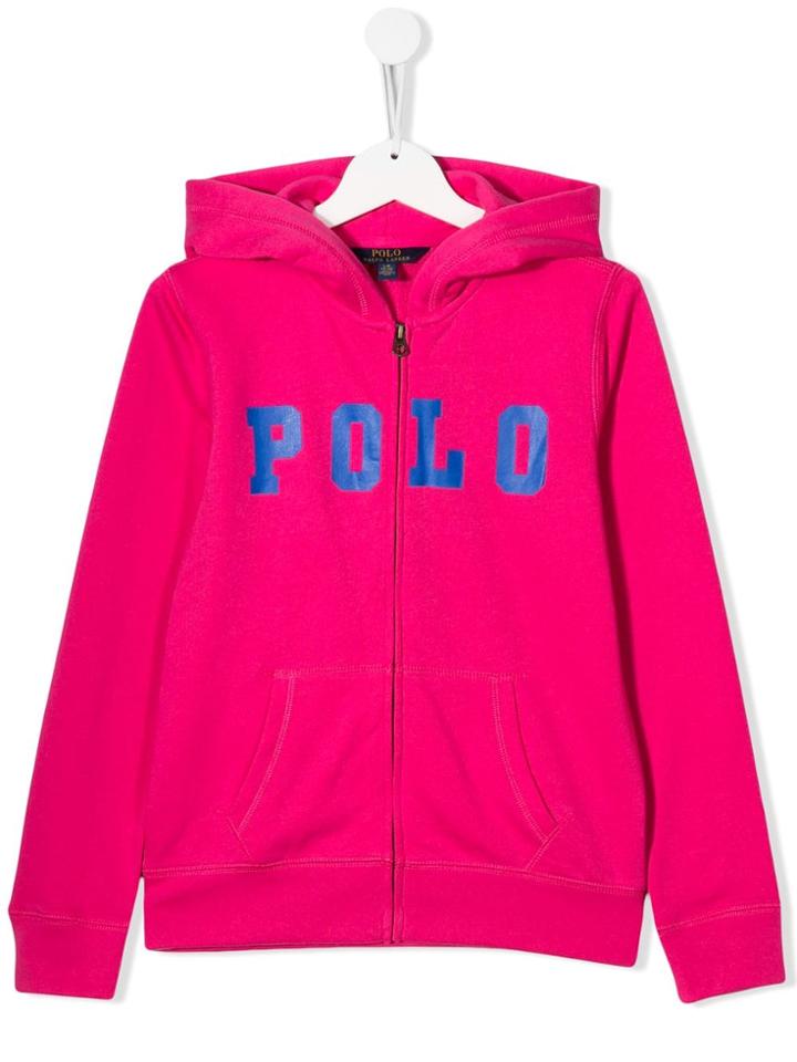 Ralph Lauren Kids Teen Logo Zipped Hoodie - Pink