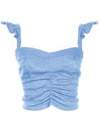 Framed Ceramic Cropped Top - Blue