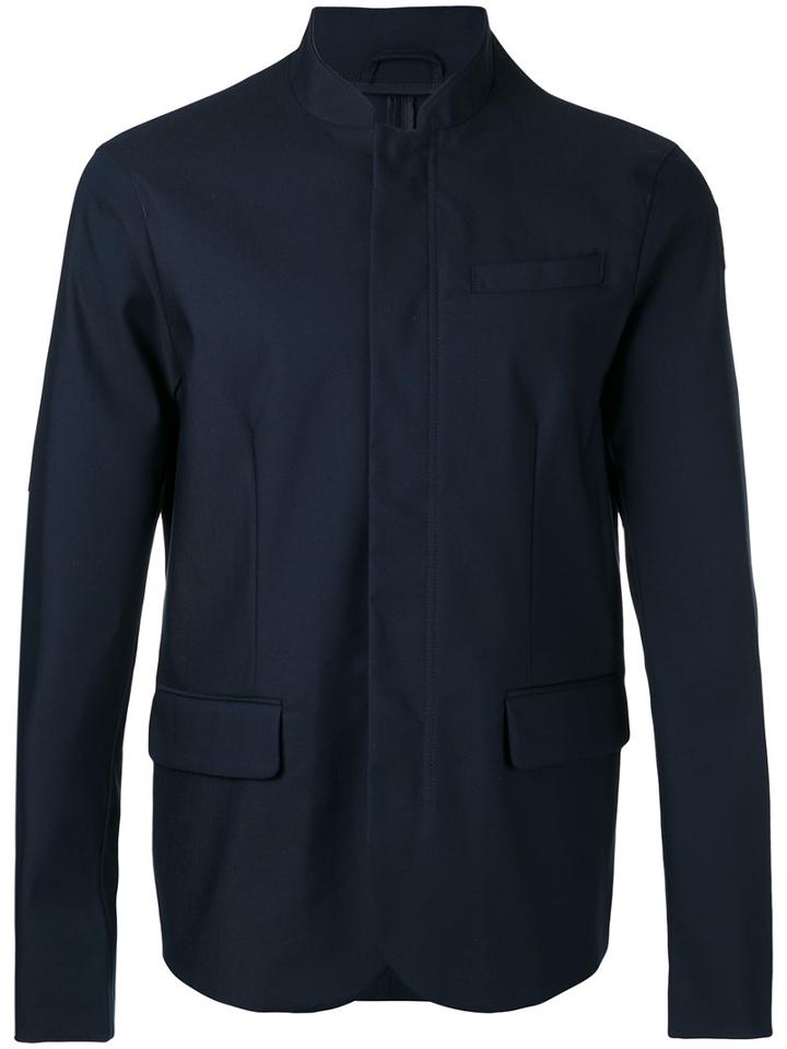 Emporio Armani - Stand Collar Blazer - Men - Cotton/polyamide/elastolefin - Xxxl, Blue, Cotton/polyamide/elastolefin