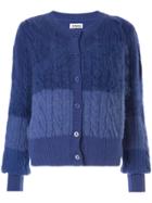 Coohem Cable Knit Gradation Cardigan - Blue