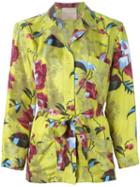 Erika Cavallini Semi Couture Printed Waist Tie Shirt