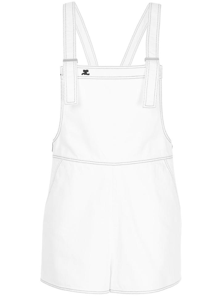 Courrèges Denim Overalls - White
