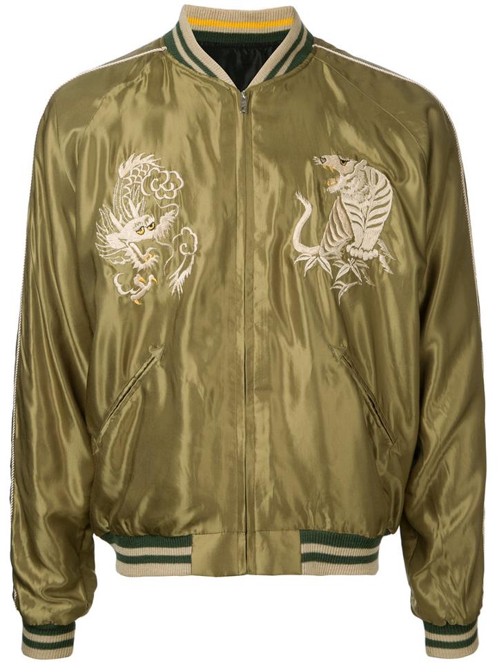 Tailor Toyo - Acetate Suka Bomber Jacket - Men - Acetate - M, Green, Acetate