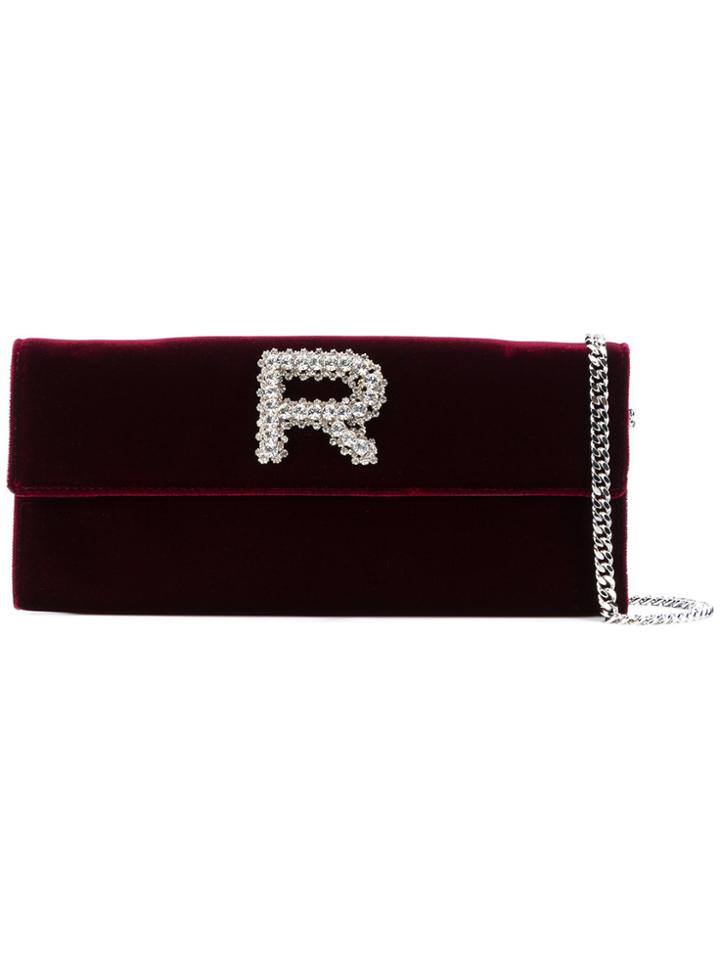 Rochas Velvet Chain Wallet - Red