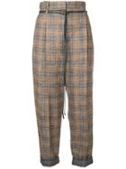 Brunello Cucinelli Cropped Plaid Trousers - Neutrals
