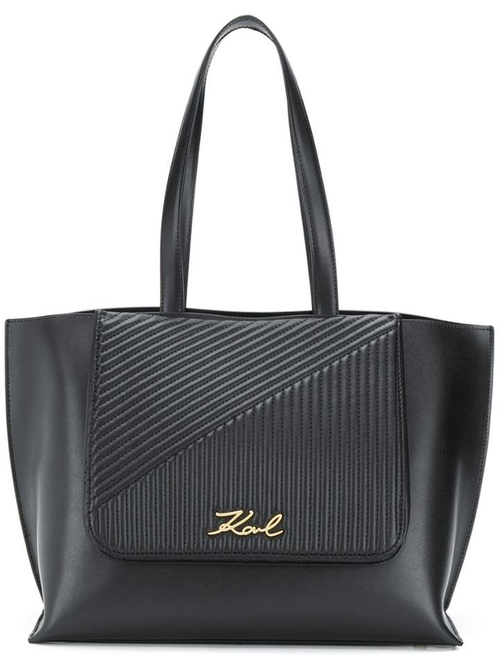 Karl Lagerfeld K/signature Quilted Tote Bag - Black