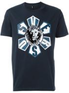 Versus Roulette Lion Head T-shirt, Men's, Size: Large, Blue, Cotton/polyester