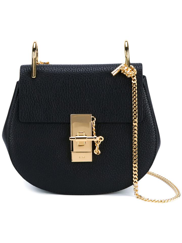 Chloé Mini 'drew' Shoulder Bag, Black, Lamb Skin/suede/metal (other)
