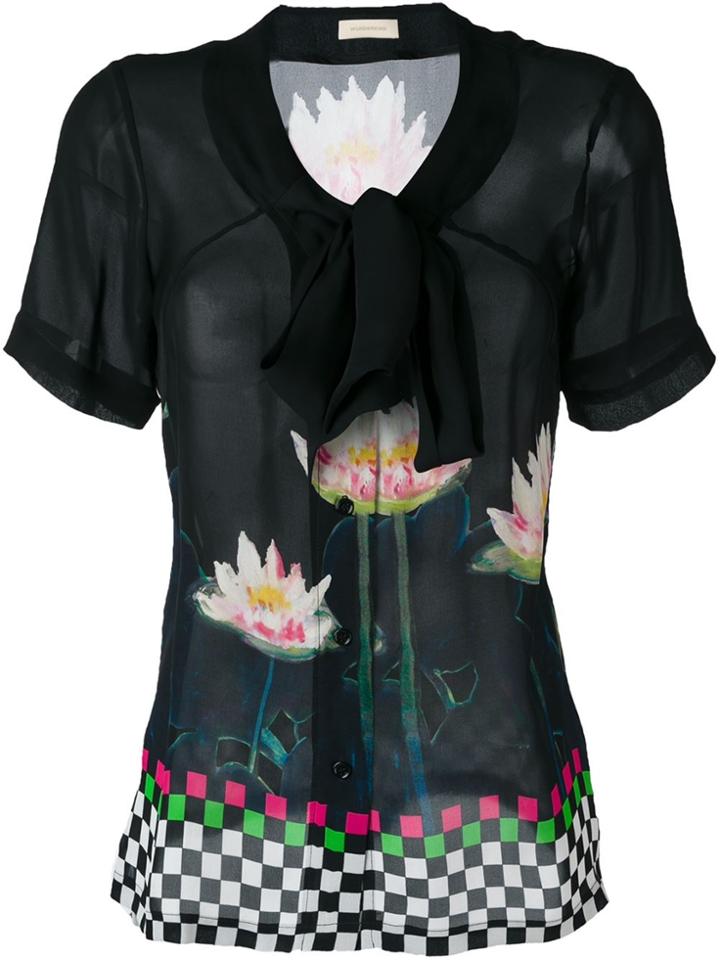Wunderkind Floral Print Blouse - Black