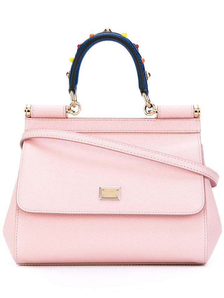 Dolce & Gabbana - Sicily Shoulder Bag - Women - Calf Leather/metal - One Size, Pink/purple, Calf Leather/metal