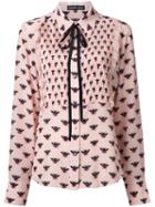 Markus Lupfer Bee Allover Print Shirt, Women's, Size: Large, Pink/purple, Silk