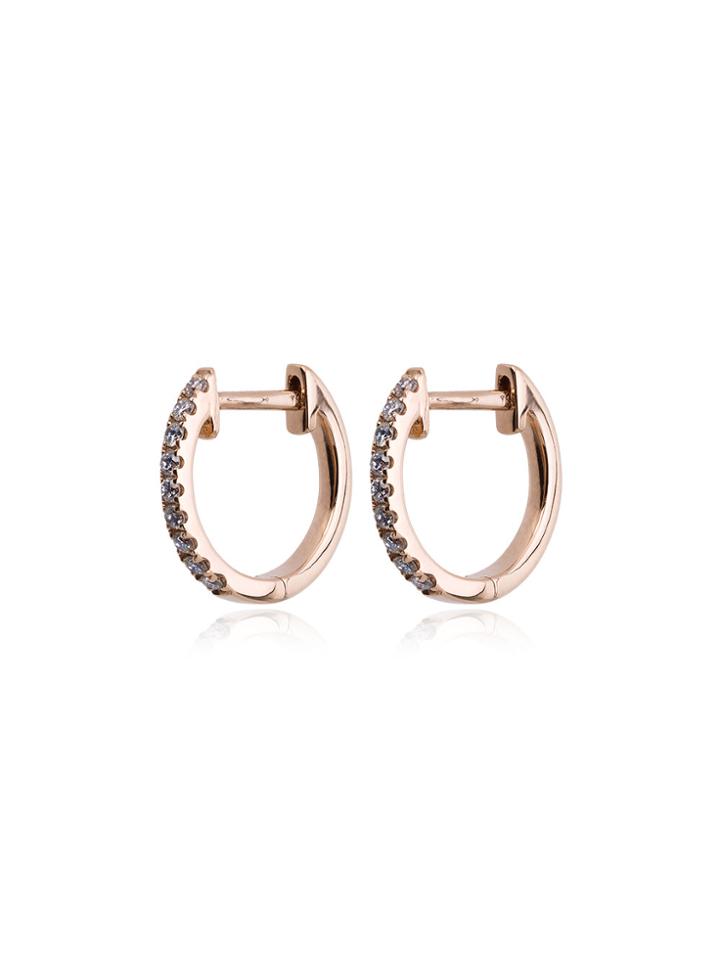 Rosa De La Cruz White Diamond Mini Hoops - Metallic