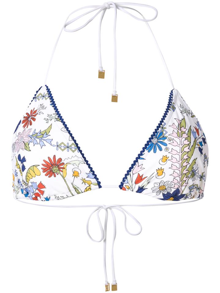 Tory Burch Meadow Folly String Bikini Top - White