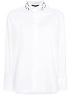 Derek Lam Long Sleeve Button Down With Studded Collar - White