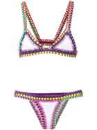 Kiini Crochet Yaz Bikini, Women's, Size: Small, White, Polyester/nylon/spandex/elastane/cotton