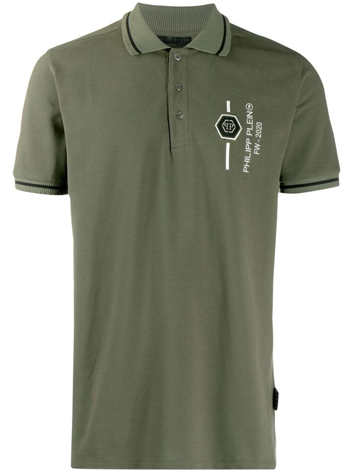 Philipp Plein Skull Print Polo Shirt - Green