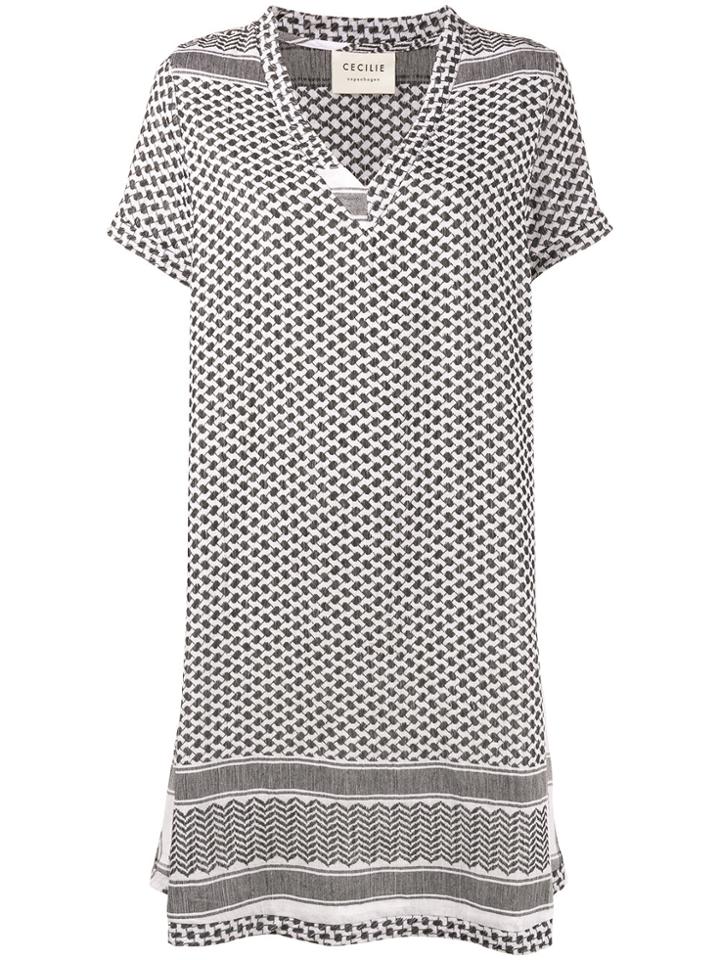 Cecilie Copenhagen Keffiyeh Print V-neck Dress - Black