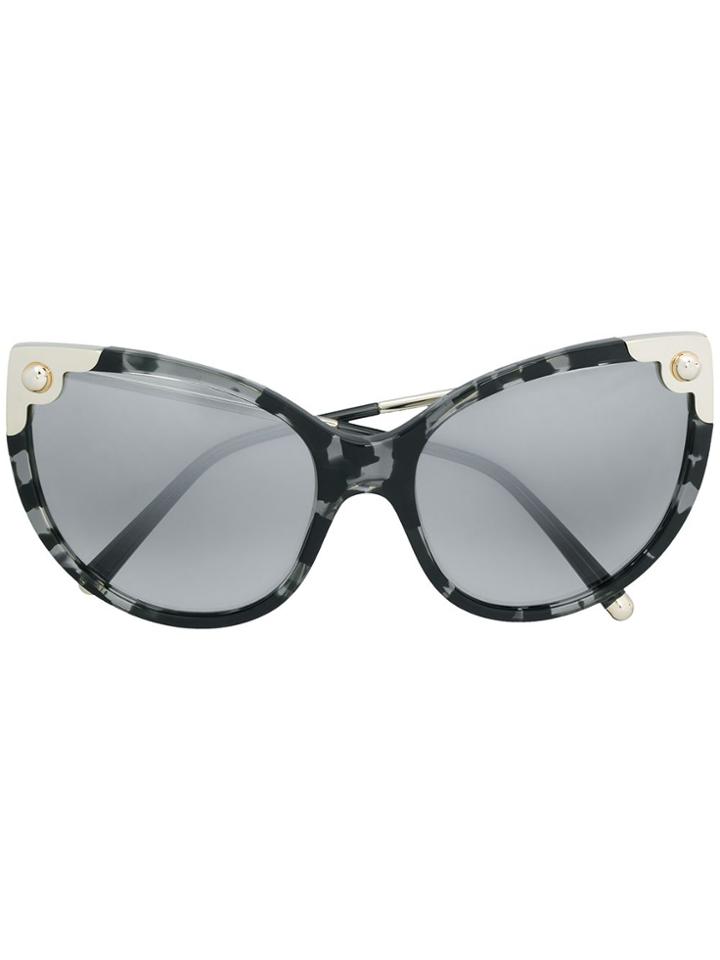 Dolce & Gabbana Eyewear Embellished Cat Eye Sunglasses - Black