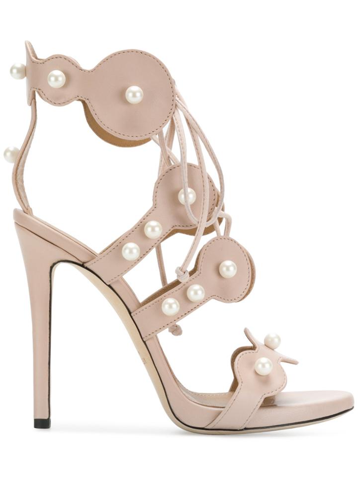 Marc Ellis Pearl-embellished Sandals - Nude & Neutrals