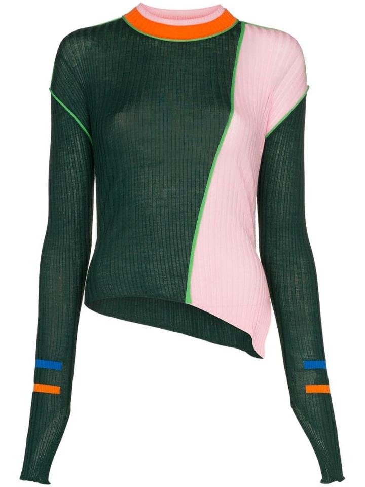 I-am-chen Striped Knitted Jumper - Green