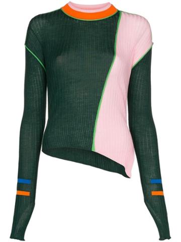 I-am-chen Striped Knitted Jumper - Green