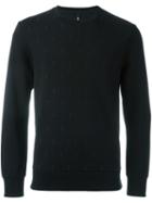 Neil Barrett Embroidered Lightning Bolt Sweatshirt, Men's, Size: M, Black, Lyocell/viscose/cotton/spandex/elastane