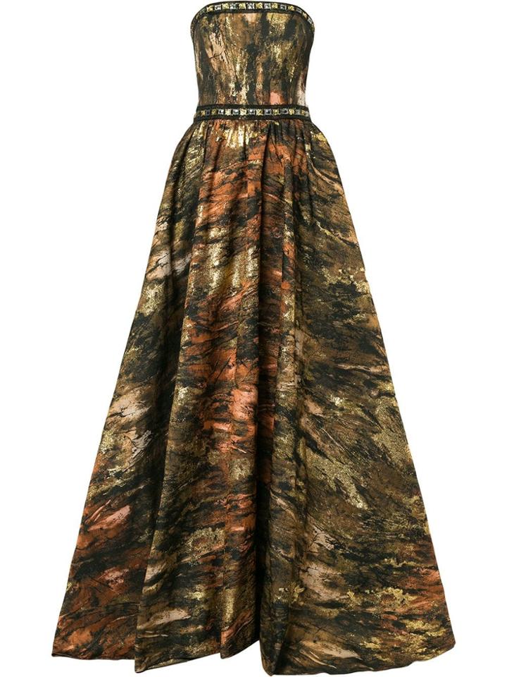 Ingie Paris Printed Strapless Maxi Dress - Multicolour