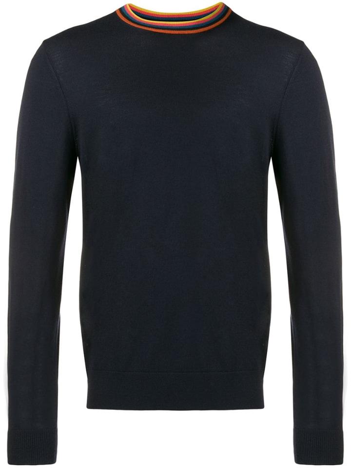 Paul Smith Striped Detail Jumper - Blue
