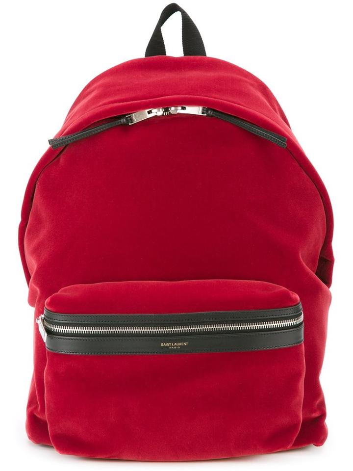 Saint Laurent 'city' Velour Backpack