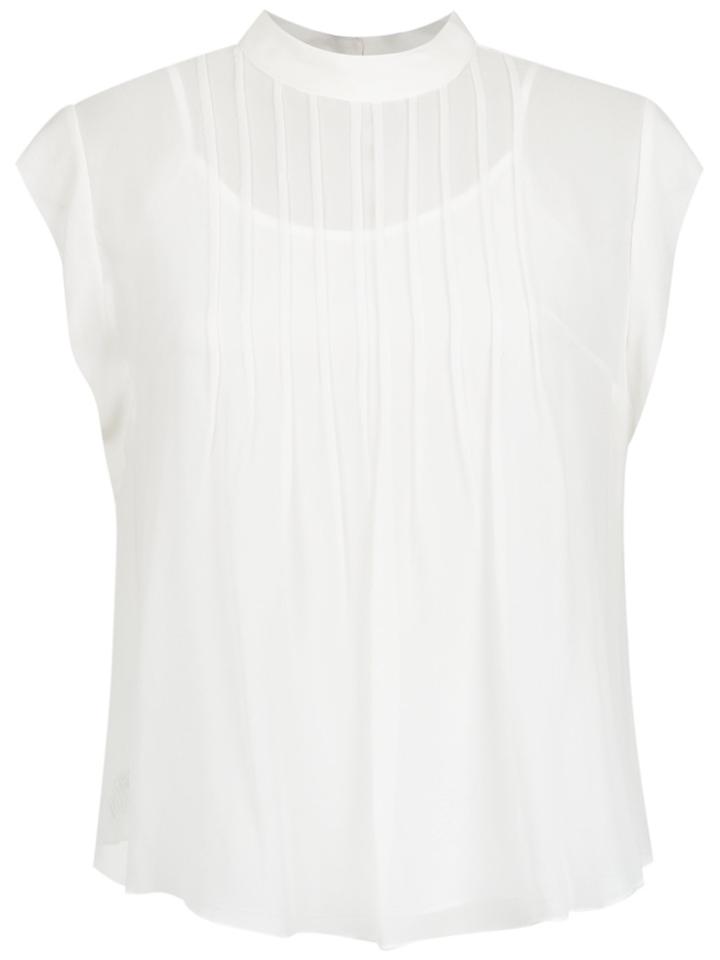 Nk Silk Sleeveles Blouse - White