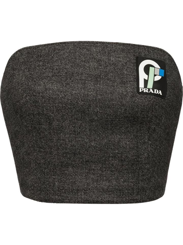 Prada Double Cloth Bustier Top - Grey