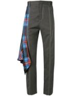 Charles Jeffrey Loverboy Check-panelled Trousers - Grey
