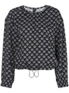 Kenzo Floral Printed Drawstring Blouse - Black