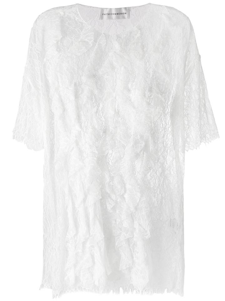 Faith Connexion Lace Blouse, Women's, Size: Medium, White, Polyamide