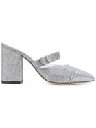 Alexa Chung Lurex Mules - Grey