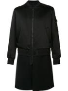 Neil Barrett Bomber-style Coat, Men's, Size: 52, Black, Polyamide/polyester/acetate/wool