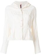 Daniela Gregis Crinkle-effect Peplum Shirt - Nude & Neutrals