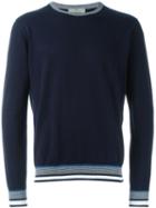 Canali Striped Trim Sweater