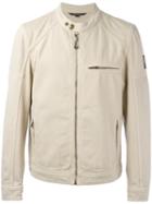Belstaff Zipped Biker Jacket, Men's, Size: 52, Nude/neutrals, Cotton