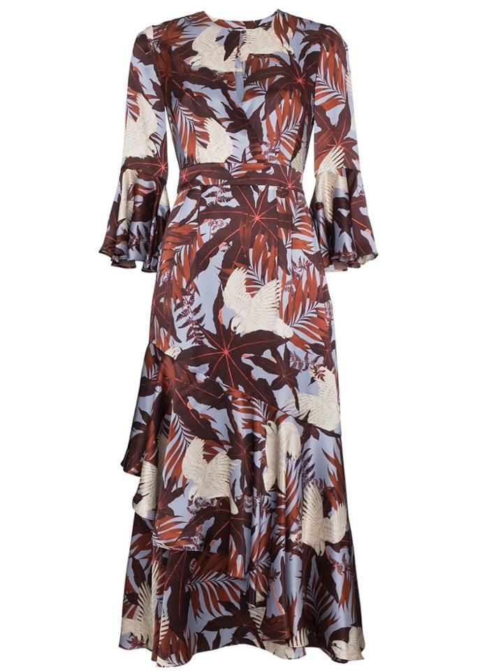 Erdem Florence Silk Floral Dress - Blue