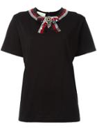 Gucci Sequinned Pussybow Top, Women's, Size: Xl, Black, Cotton/brass/glass/polyester