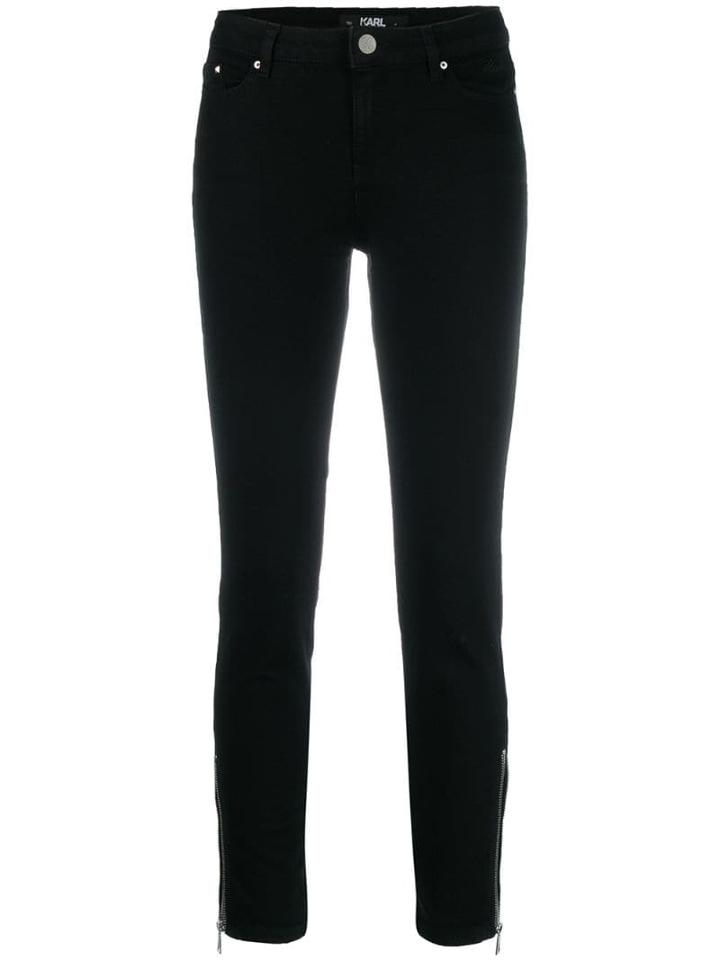 Karl Lagerfeld Zip Inserted Skinny Jeans - Black