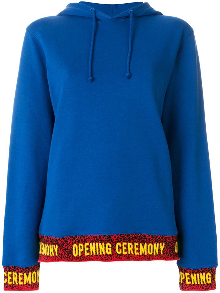 Opening Ceremony Logo Trim Hoodie - Blue