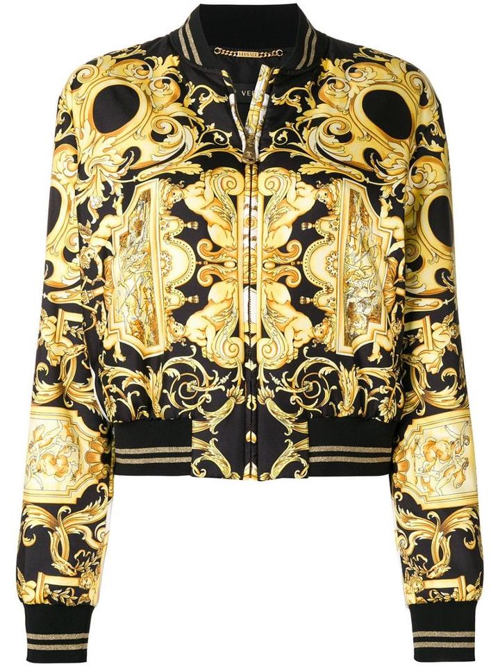 Versace Printed Bomber Jacket - Yellow