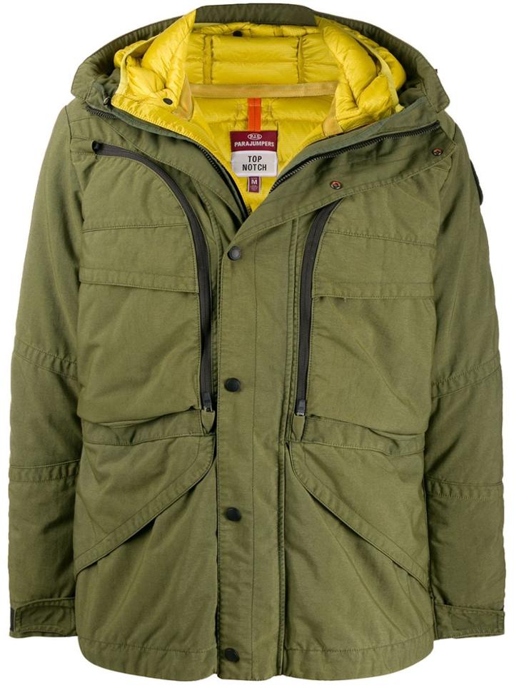 Parajumpers Stitched Panel Down Coat - Green