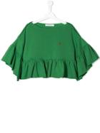 Philosophy Di Lorenzo Serafini Kids Ruffle Crop Top - Green