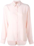 No21 - Beaded Collar Shirt - Women - Silk/acetate/glass/metal - 48, Pink/purple, Silk/acetate/glass/metal
